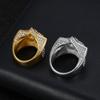New Hip-Hop Trendy Fashion Light Luxury Ring Personality Domineering Titanium Steel Inlaid Diamond Five-Pointed Star Ring