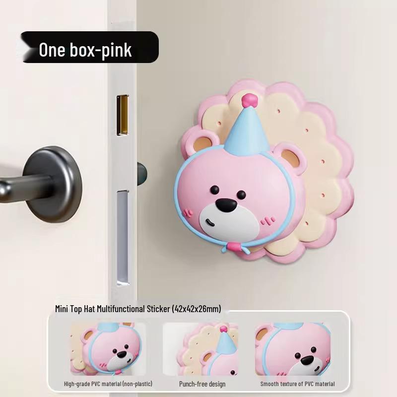 Creative Anti-Collision Door Stopper: Cute Behind-the-Door Handle Knock Pad & Refrigerator Sticker