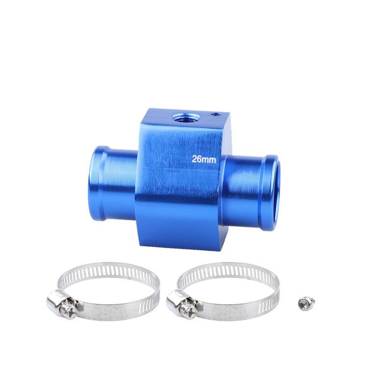 Universal Blue/Black Water Temperature Temp 26mm-40mm Sensor Gauge Joint Pipe Radiator Hose Adapter with 2 Clamps