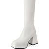 Black White Brown Knee High Boots Women Platform Winter Shoes Ladies New 2024 Elegant Women's Long Shoes Boots Large Size 45