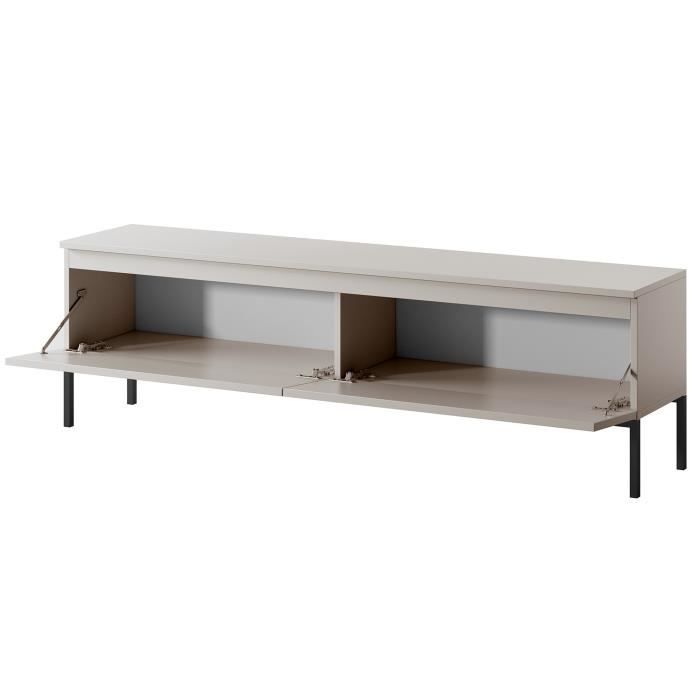 Meuble TV - SELSEY - BEMMI - 150 cm - taupe (gris-beige) - finition mate