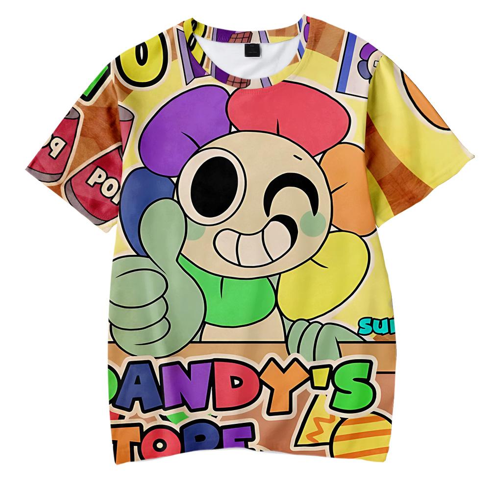 Dandy's World Anime Tričko Krátký rukáv Ležérní Nové Dámské Pánské Cosplay Kostým Módní Barevné Potisk Pohodlné Tričko