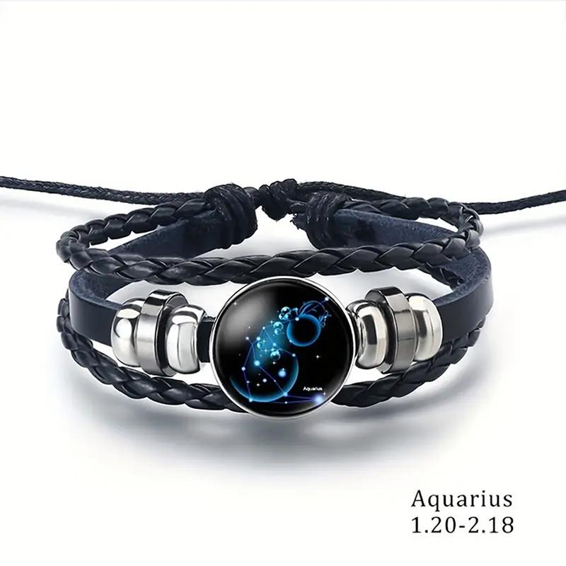 

12 Zodiac Signs Constellation Bracelet Vintage Men s and Women s Multilayer Wrap Leather Bracelet & Bangle Birthday Gift