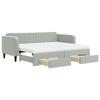 VidaXL Daybed with Trundle and Drawers Light Grey 90x200cm Velvet 3197135
