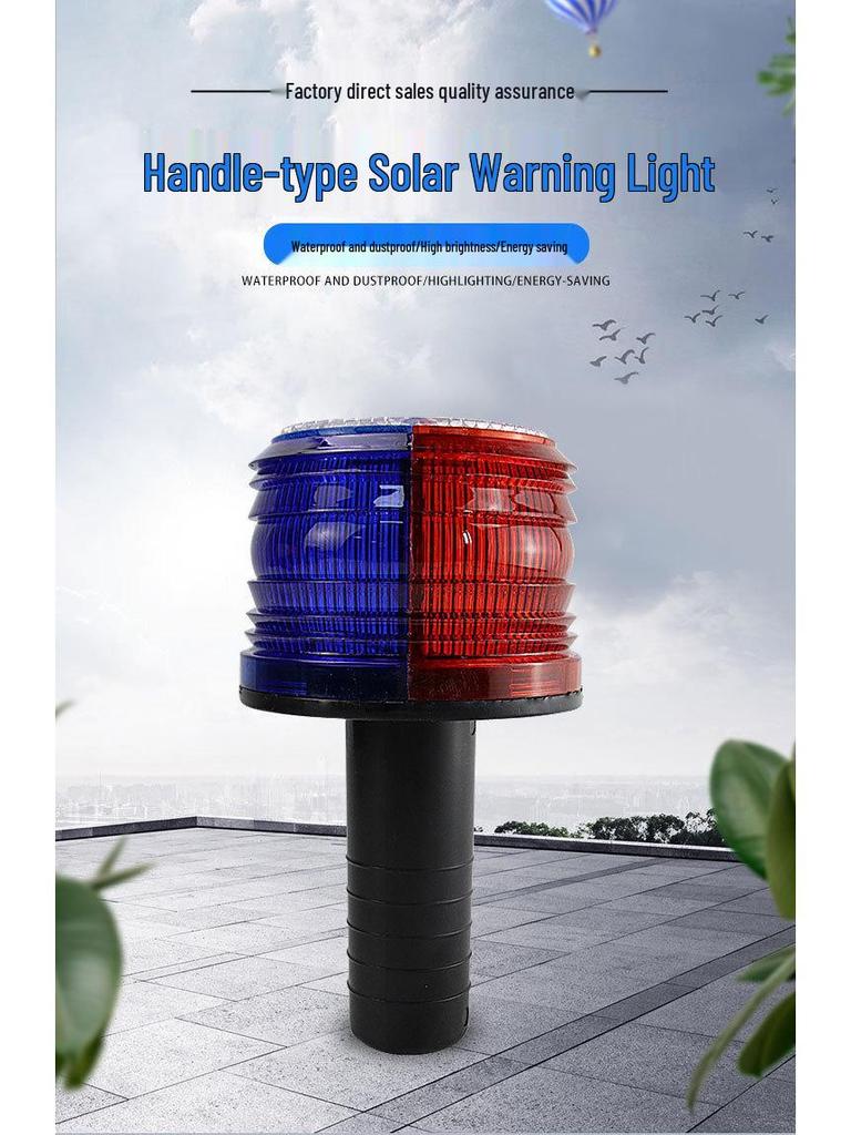 LED Solar Traffic Cone Warning Light for Construction and Marine Use