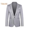 Giacca da uomo slim fit tinta unita business blazer con bottone singolo e tasche per matrimonio ufficio sera festa