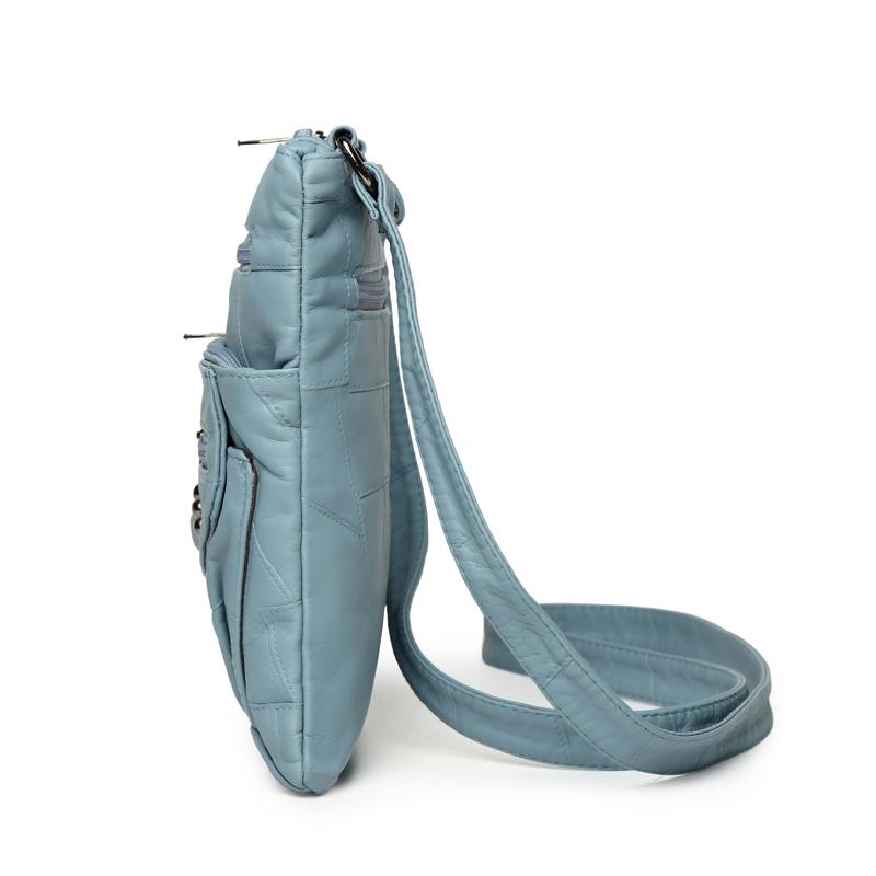 Women's Soft Leather Shoulder Bag Multi-Layer Crossbody Bag