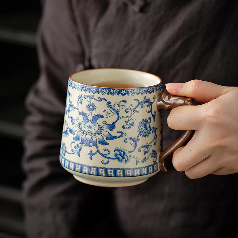 Elegant Ru Kiln Ceramic Filter Teacup