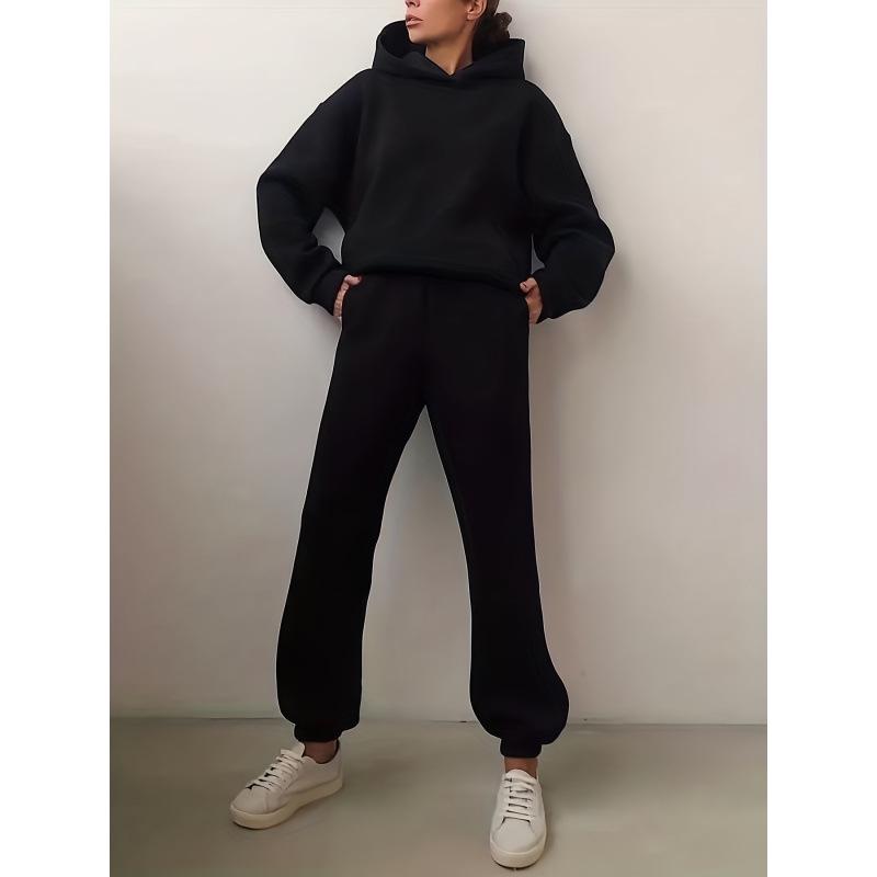 2024 Spring/Autumn Women's Fashion Thick Long-Sleeve Sweatshirt and Pants Set