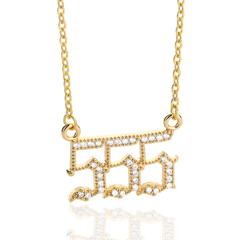 

Angel Number Necklaces For Women Men 111 222 333 Stainless Steel Chain Zircon Pendant Necklaces Birthday Jewelry Gift 45cm