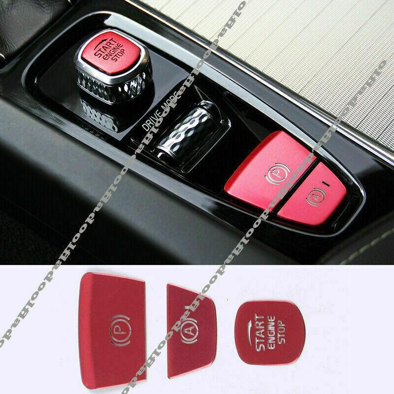 3X For Volvo S60 2019 2020 2021 Red Electronic Handbrake Button Panel Cover Trim
