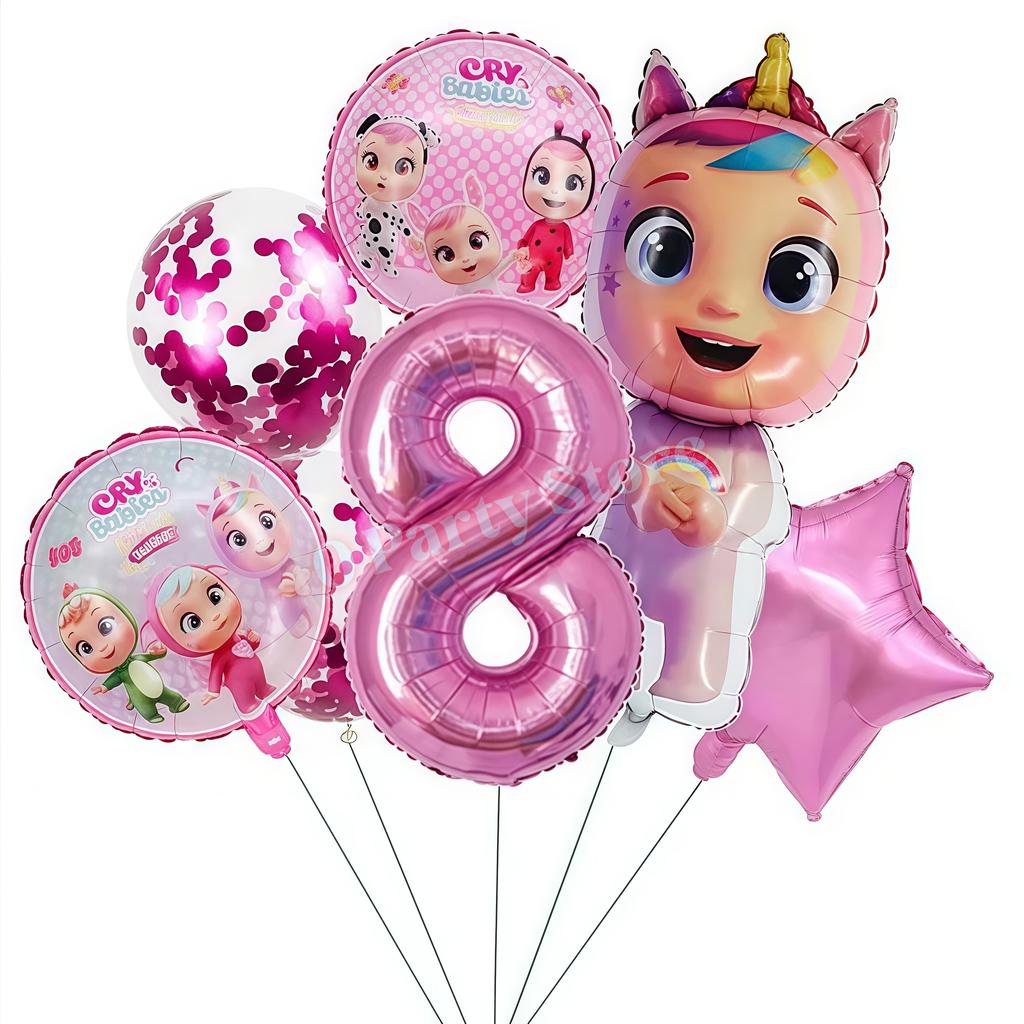 Cry Babiesed Birthday Party Decorations Tableware Plate Cup Balloon 1St Year Boy Girl Birthday Decor Baby Shower Supplies Gifts