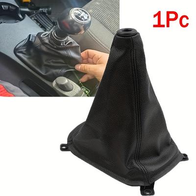 For Kia Sportage 2005-2010 Black PU Leather & ABS Plastic Gear Shift Knob Cover Fit Shifter Lever Gaiter Boot, Car Interior Styling Accessories
