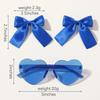 3pcs/Set Cartoon Peach Sunglasses with Ribbon Bows Hairclips for Kids Girls Summer Beach Hair Accessories Cute Hairgripes Glasse