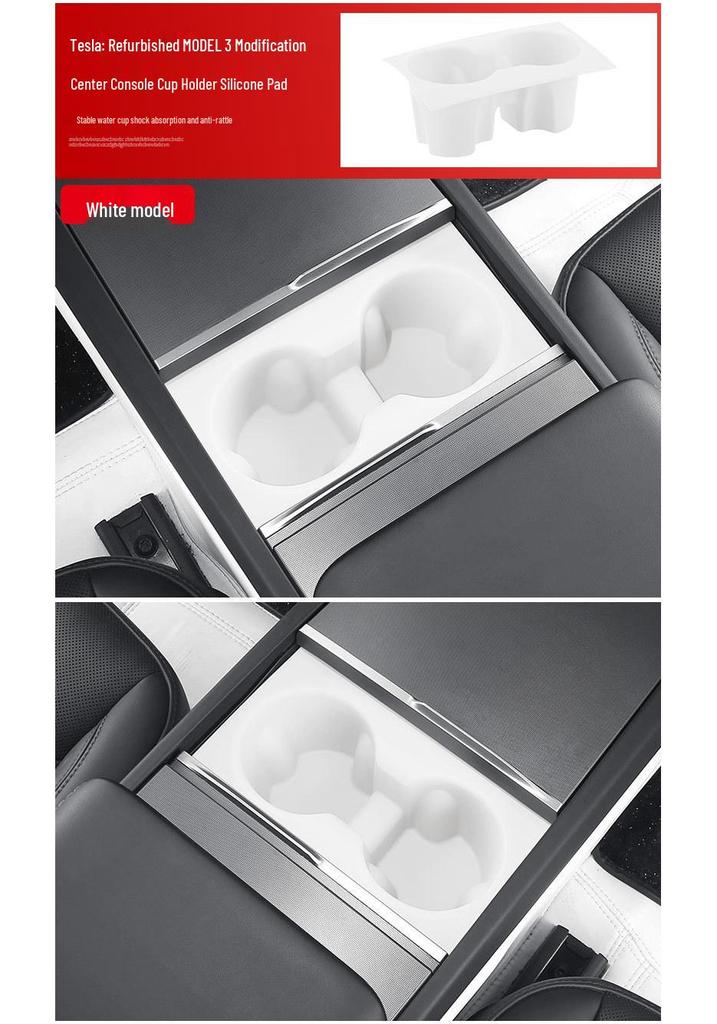 Tesla Model 3/Y Center Console Silicone Cup Holder Upgrade Mat