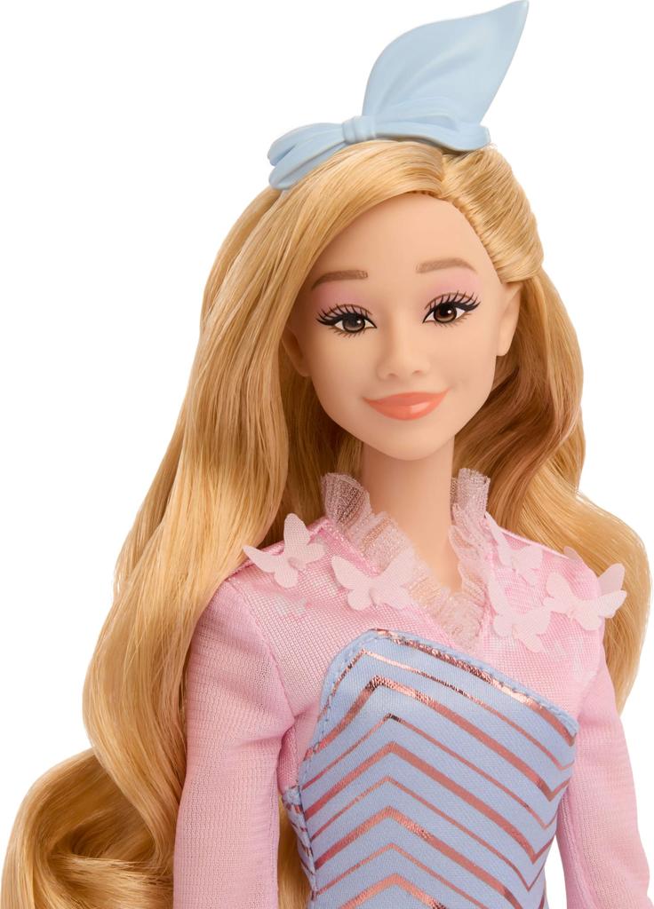 Mattel Universal Wicked Glinda Fashion Doll Accessories with Styled Blonde Poseable Removable Uniform Look & Hair, &