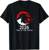 Year of The Horse 2026 Fire Horse Chinese Zodiac New Year Cool Trending Pattern Printed Tshirt Tops Crewneck Hortsleev Adult