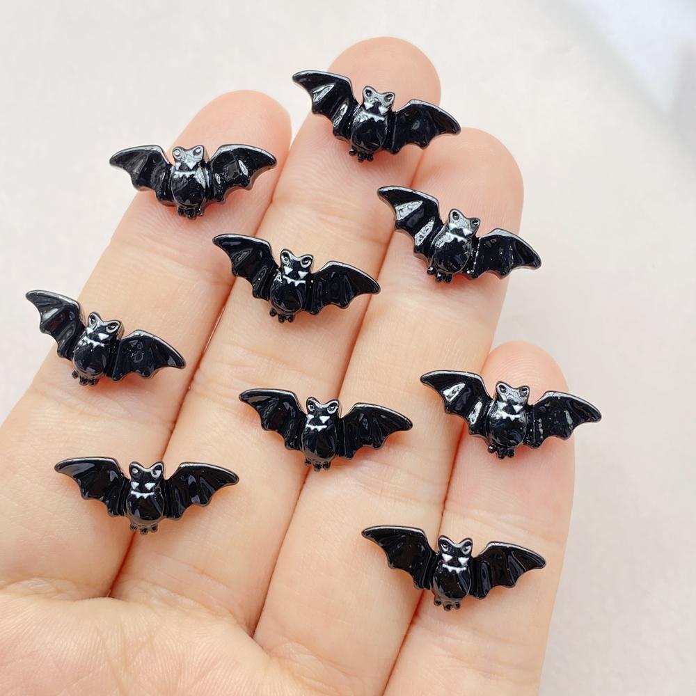 20Pcs Cute Cartoon Halloween cat, pumpkin, bat Nail Art Resin Designer Charms DIY Craft For Nail 3D Decorations Jewelry