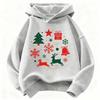 Simple style kids hooded sweatshirt with christmas tree and reindeer illustration, soft texture, ideal as christmas gift and casual daily clothes.