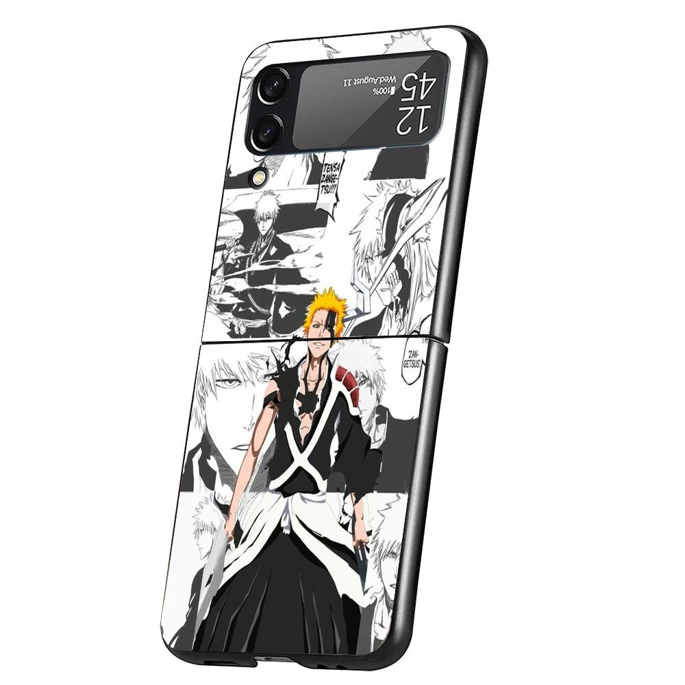 Ichigo Kenpachi Bleach Anime Phone Case For Samsung Galaxy Z Flip 7 6 5 4 3 5G Cover ZFlip7 ZFlip6 ZFlip4 ZFlip5 ZFlip3 Coque Fu