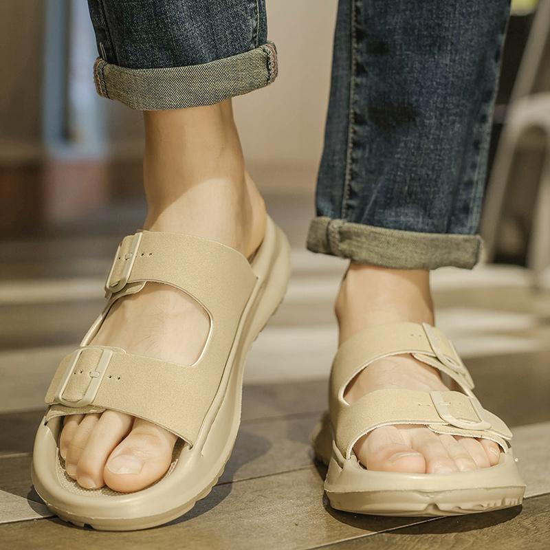 Fashion Summer Men's Slippers Classic  Trend Design Styles Outdoor Leisure Street and Beach Daily Comfortable Shoes Black Versatile