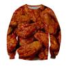 2026 New Fashion Funny Fried Chicken Sweatshirts Street Casual Men Women Hamburger Graphic 3D Printed Hoodies Crew Neck Clothing