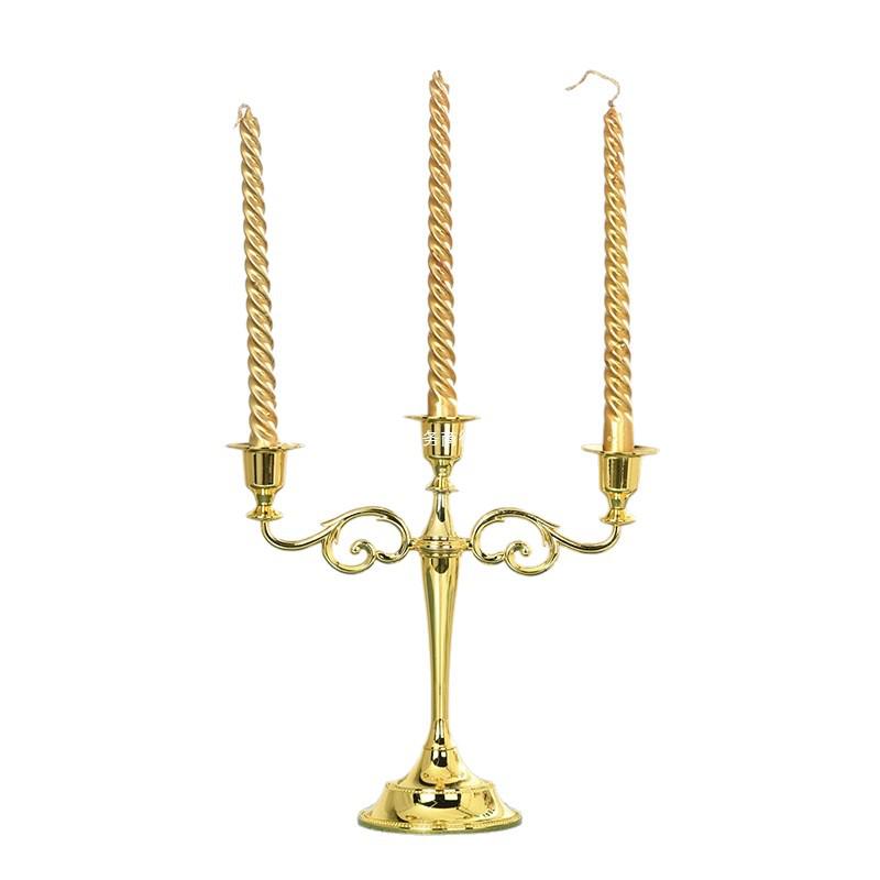 Silver-Plated European Style Three-Head Candelabra for Weddings and Hotels