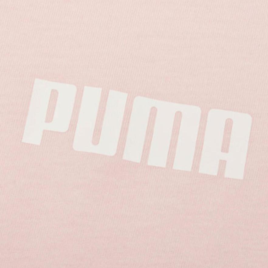 Puma Tape Logo Print American Vintage Casual Sports Crew Neck Short Sleeve T-Shirt Women Tops Pink 587004-03