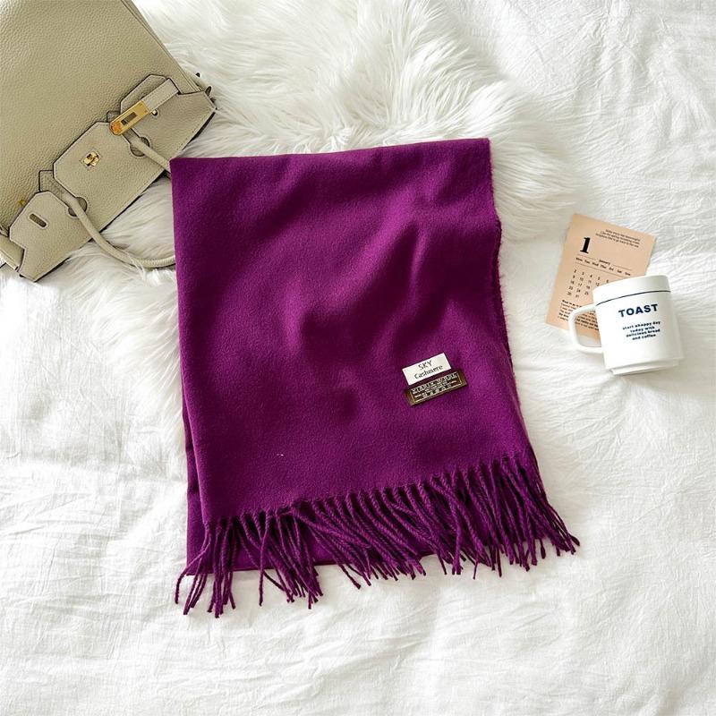 Solid color scarf women's winter new imitation cashmere scarf multi-color warm scarf long shawl