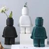 For Resin Robot Vase Nordic Style Ornament Creativity Block Man Desktop Flower Vase Cabinet Home Decoration Flower Arranging Dev