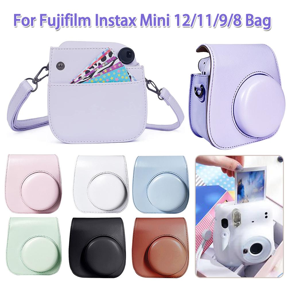 Retro Instant Camera Protective Case Camera Shoulder Bag PU Leather Lightweight Accessories for Fujifilm Instax Mini 12/11/9/8