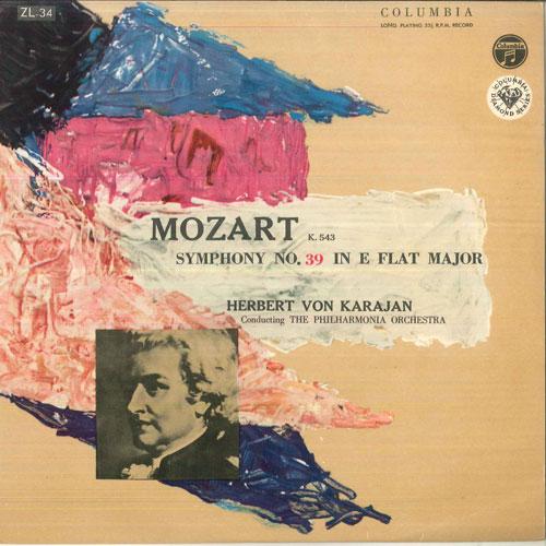 

10inch Record HERBERT VON KARAJAN, PHILHARMONIA O - Mozart Symphony No39 In E Flat Majo ZL34 COLUMBIA Japan Classical Used