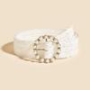 White Floral Lace Waist Belt Leather Adjustable Waist Belt Fashion Accent Decor Accessory Casual Waist Strap For Jeans