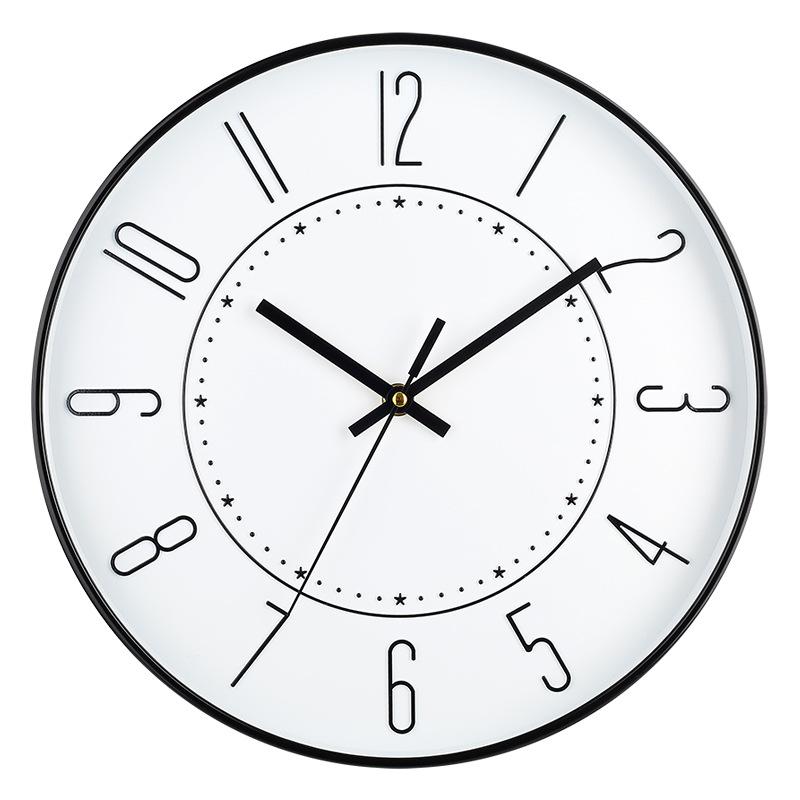 12 Inch 30CM Silent Wall Clock, Creative and Fashionable, Three-dimensional Digital Minimalist Clock for Home Living Room