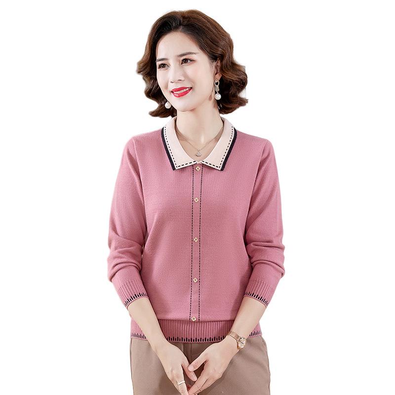 Autumn 2023 Chic Long-sleeve Top for Middle-aged Women