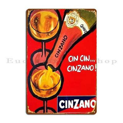 Vintage Cinzano Likeur Metalen Bord Poster Pub Schildering Wanddecoratie Op Maat Gemaakte Wanddecoratie Blikken Bord Poster