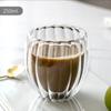 Household Simple Milk Cup Vertical Stripe Transparent Glass Drinking Cup With Lid And Handle High Value