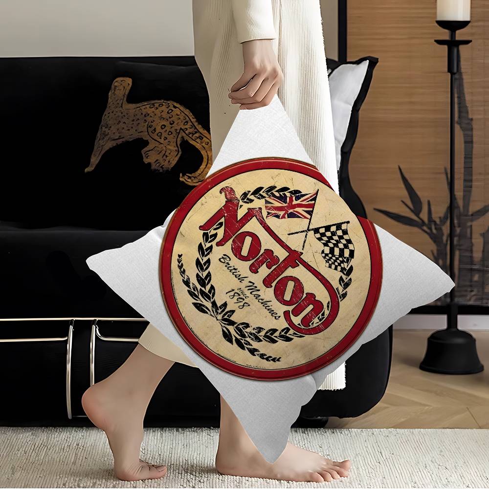 

NNORTONS Motorcycle Pillow Gift Home Office Decoration Pillow Bedroom Sofa Car Cushion CoverPillow Case 30x30 cm