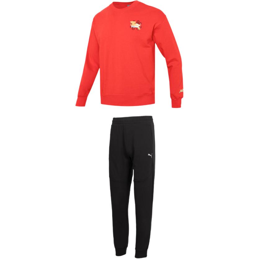 

Puma Warm Pullover Breathable Knit Sweatshirt And Pants Set Men Sweatshirt And Pants 677414-11+687568-01 2XL
