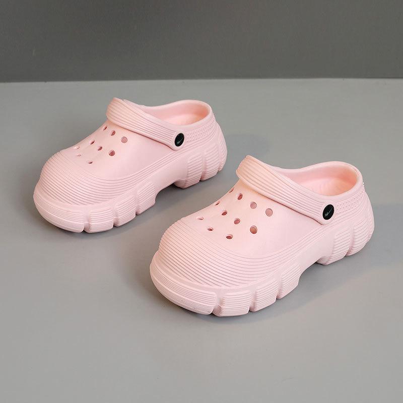 ZB slippers new summer outer wear thick-soled soft-soled two wear heightening hole shoes