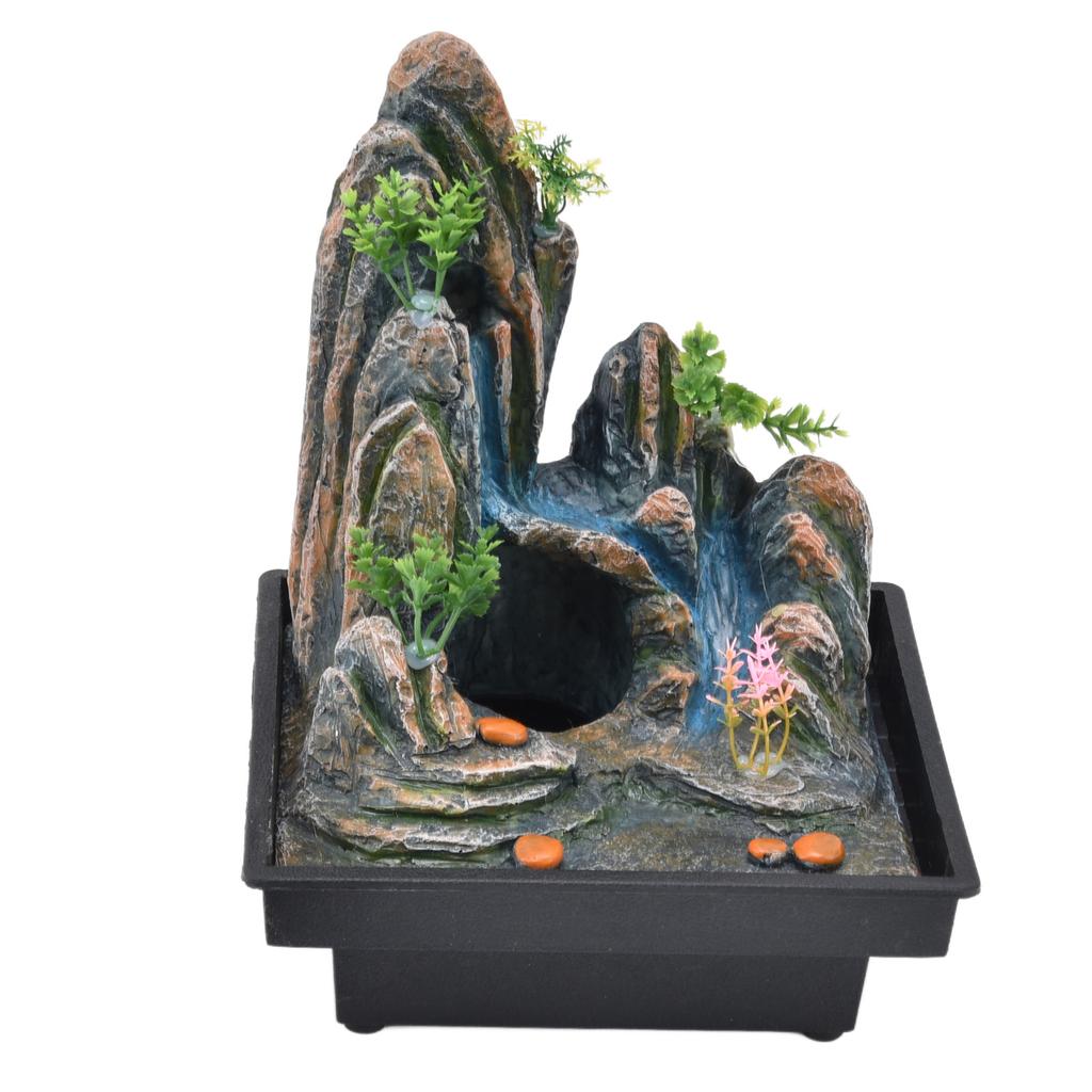 Rockery Stream Tabletop Fountain with Atomizer Pump for Home Office Bedroom Desk DecorationEU Plug