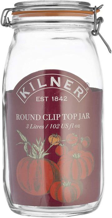 Bocaux de conservation kilner - 0025.494 - cliptop bocal rond en verre 3 l