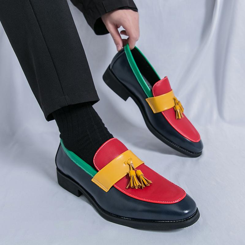 Fashion New Block Derby Shoes Men Thick Bottom Lace Up Round Head Professional Business Dress Shoes Comfortable Bridegroom Wedding Shoes