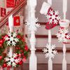 6-60PCS Festive Glittered Foam Snowflake Christmas Ornament Tree Hanging Decoration for New Year Party Supplies