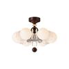 French Luxury Glass Chandelier - Modern Minimalist Lighting for Bedroom or Study