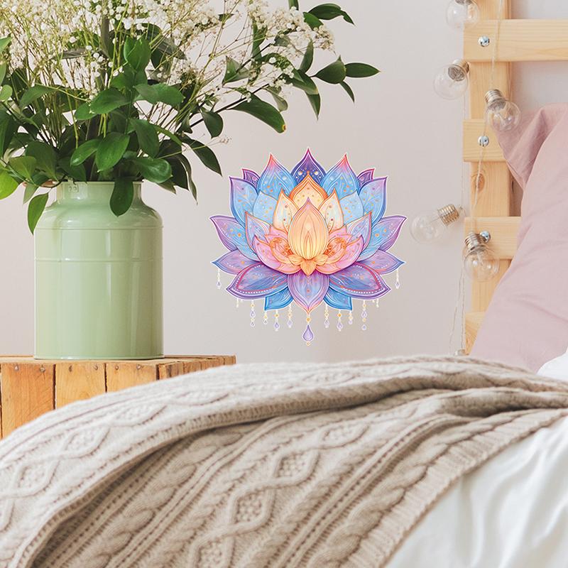 Adesivi per WC a Forma di Fiore Luminescenti Autoadesivi Rimovibili Decalcomanie Floreali Luminose Decorazioni per Finestre Muri Adesivi per Auto