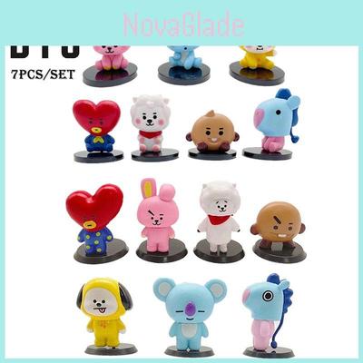 Bts Bt21 7 stuks/set Baby Monitor Beeldjes Ornamenten Taart Topper Speelgoed Cadeau