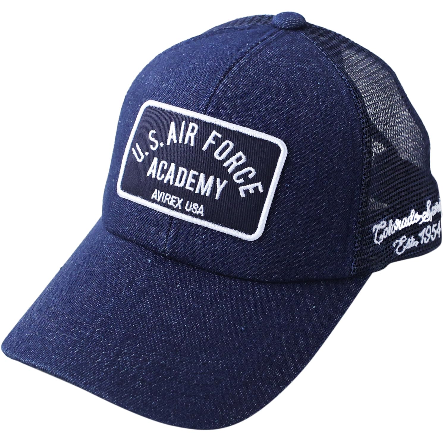 

Avirex Mesh Military American Casual Summer Baseball Air Force Indigo 6-Panel Cap, Low-Profile Cap, Embroidered, Men s MA-1 Cap,