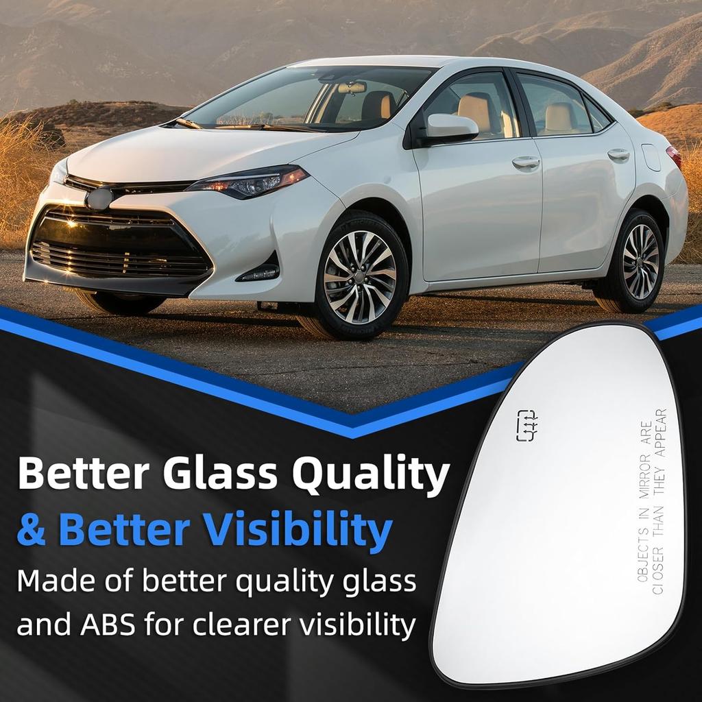 Passenger Side Mirror Replacement For Toyota Corolla 2014 2015 2016 2017 2018  - Right Side Mirror Glass, Rear View Mirrors Glass With Power Heated