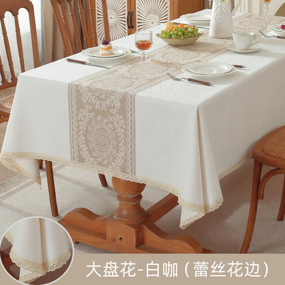 Explosive Thickened Imitation Cotton And Linen Dining Table Cloth Lace Household Square Wear-Resistant Manufacturer Spot